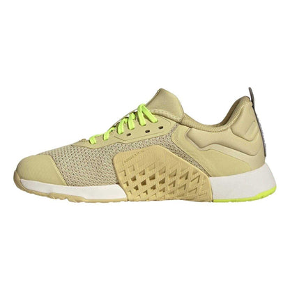 Yellow-Silver-Lemon - Side - Adidas Womens-Ladies Dropset 3 3 Stripes Lace Up Trainers