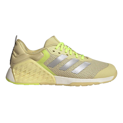 Yellow-Silver-Lemon - Front - Adidas Womens-Ladies Dropset 3 3 Stripes Lace Up Trainers