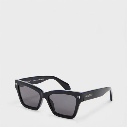 Black-Dark Grey - Front - Off White Unisex Adult Cincinnati Cat Eye Sunglasses