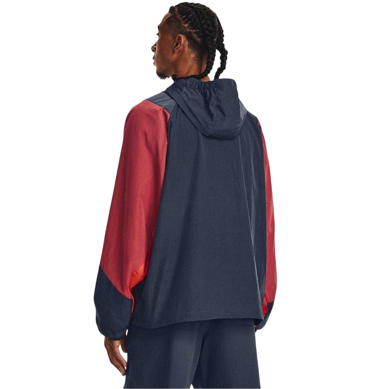 Grey-Red - Back - Under Armour Mens Rush Lightweight Jacket