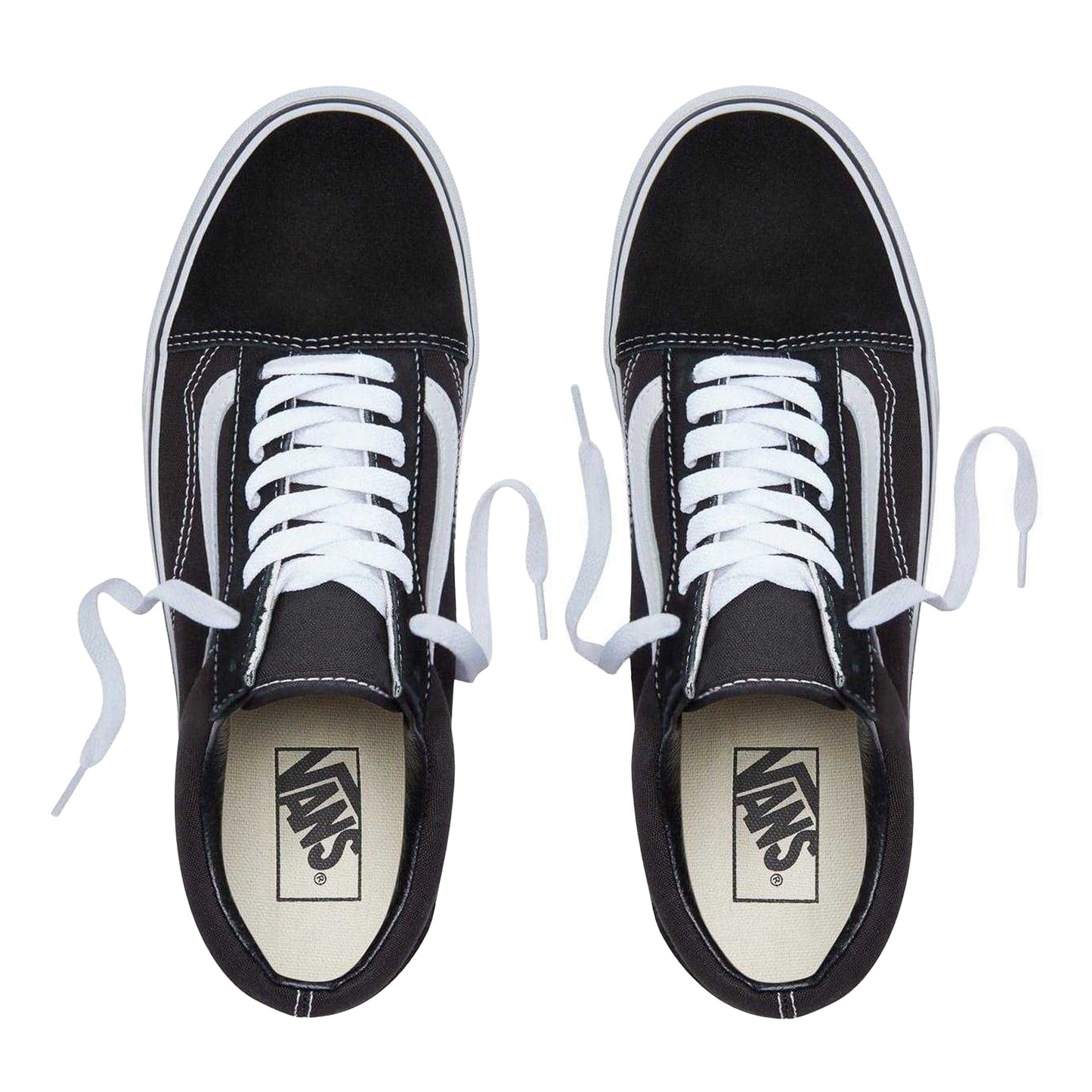 Black-White - Side - Vans Unisex Adult Old Skool Suede Skate Shoes