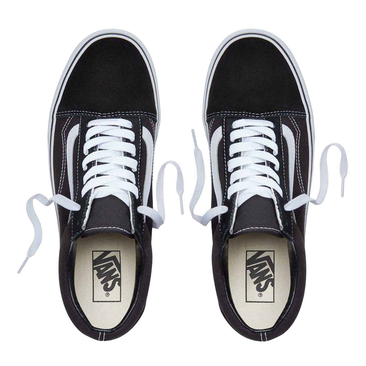 Black-White - Side - Vans Unisex Adult Old Skool Suede Skate Shoes