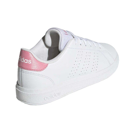 White-Pink - Back - Adidas Unisex Adult Advantage Base 2.0 Flat Trainers