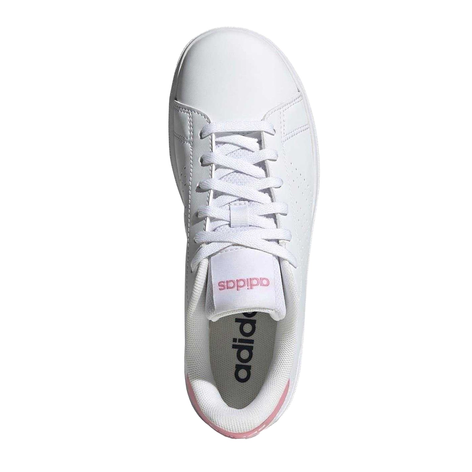 White-Pink - Lifestyle - Adidas Unisex Adult Advantage Base 2.0 Flat Trainers