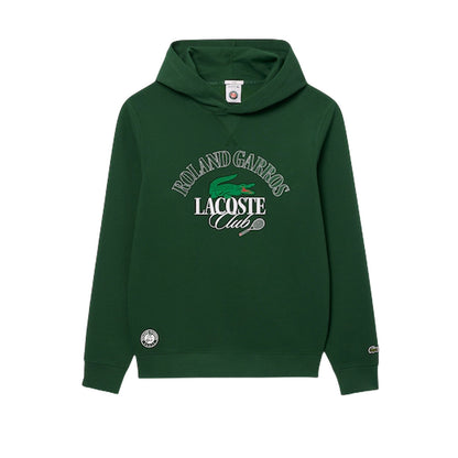 Green - Front - Lacoste Mens Roland Garros Edition Graphic Print Hoodie