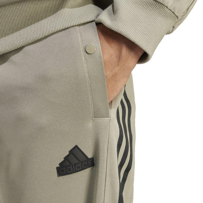 Green - Close up - Adidas Mens Tiro Material Mix Jogging Bottoms