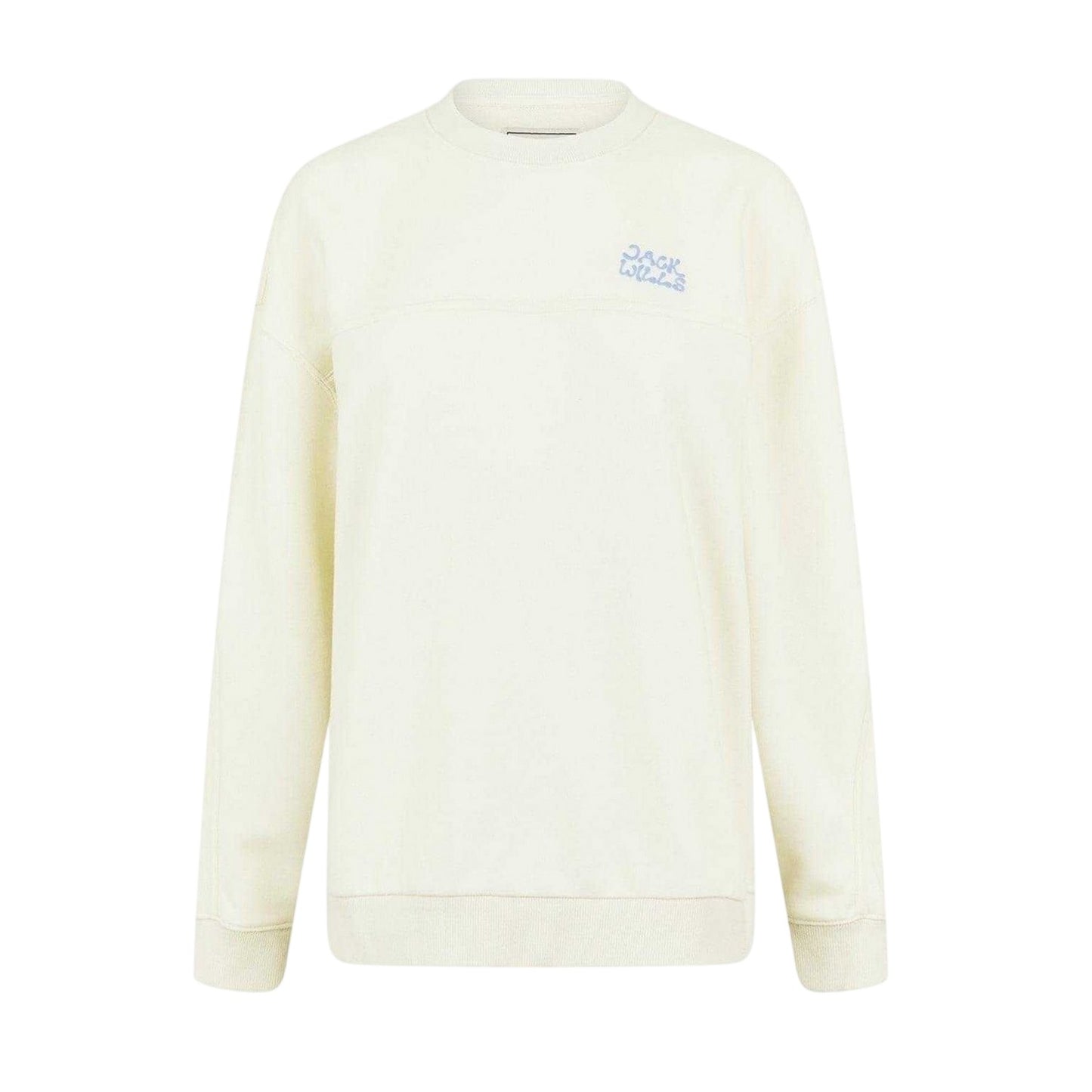 Vintage White - Front - Jack Wills Womens-Ladies Drop Shoulder Relaxed Fit Sweatshirt