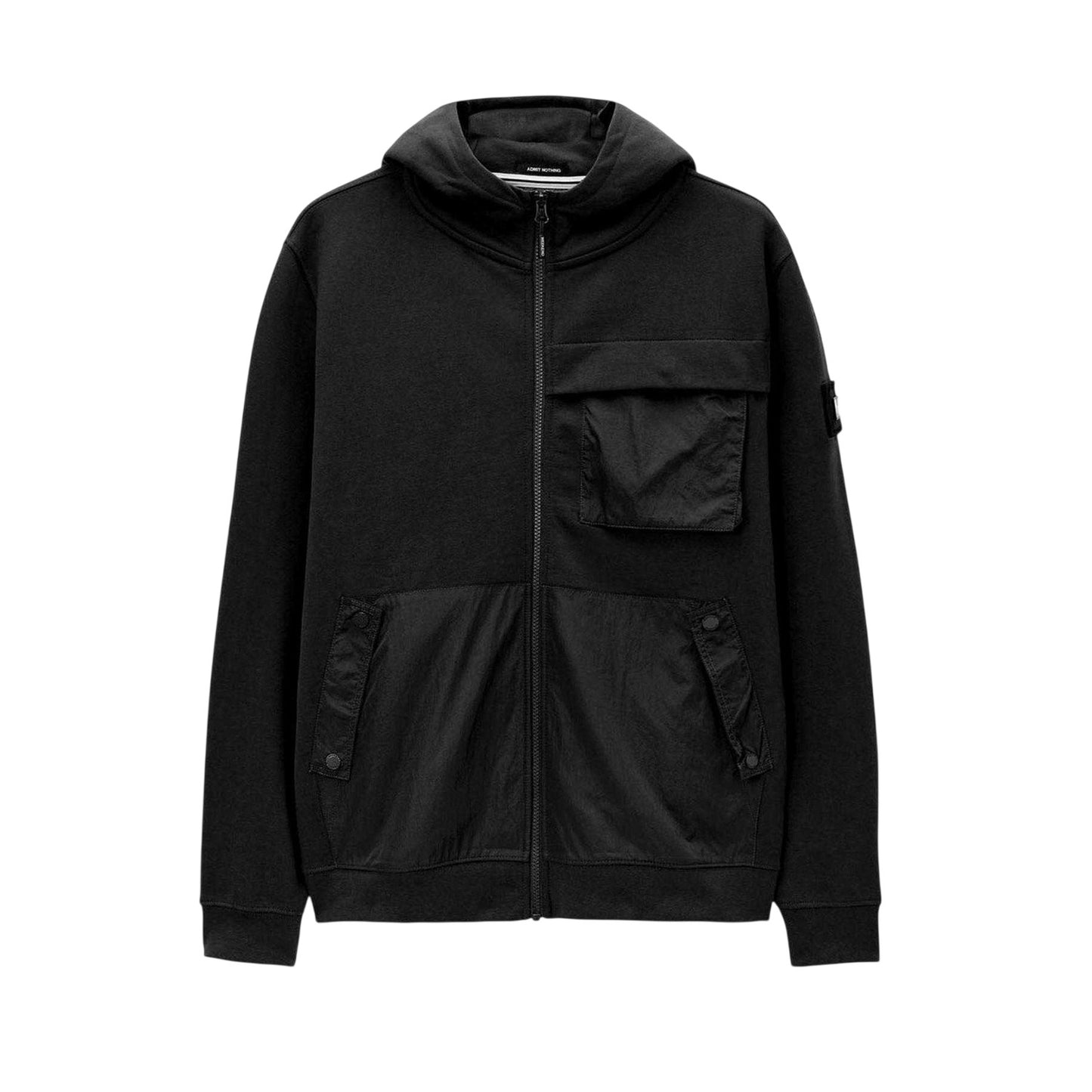 Black - Front - Weekend Offender Mens Combed Cotton Full Zip Hoodie