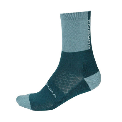 Deep Teal - Front - Endura Womens-Ladies BaaBaa Merino Wool Cycling Socks