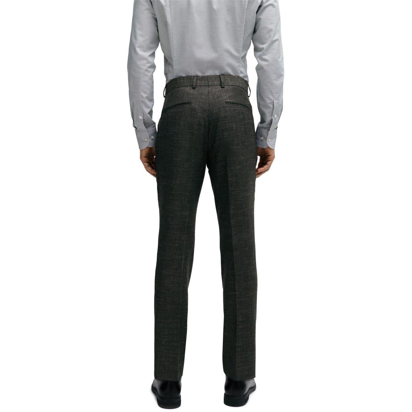 Dark Green - Back - Boss Mens H-Genius Slim Trousers