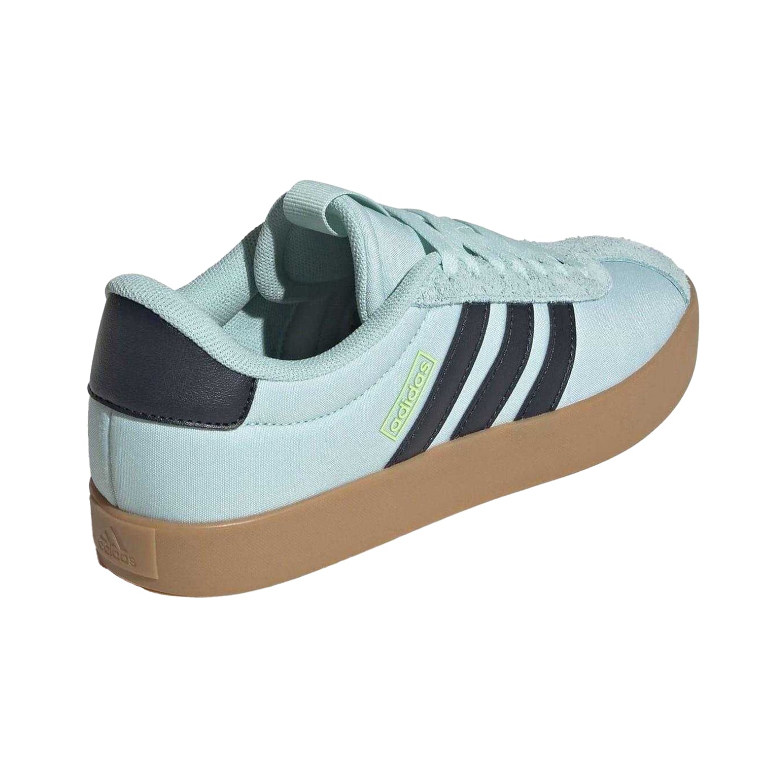 Aqua - Back - Adidas Womens-Ladies VL Court 3.0 Suede Flat Trainers