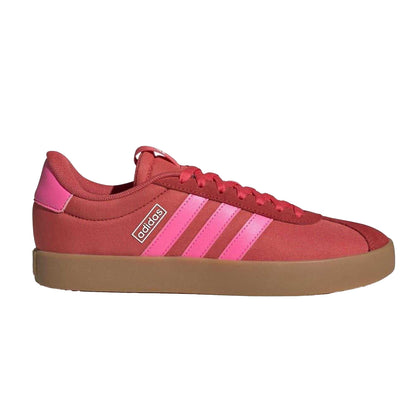 Red - Front - Adidas Womens-Ladies VL Court 3.0 Suede Flat Trainers