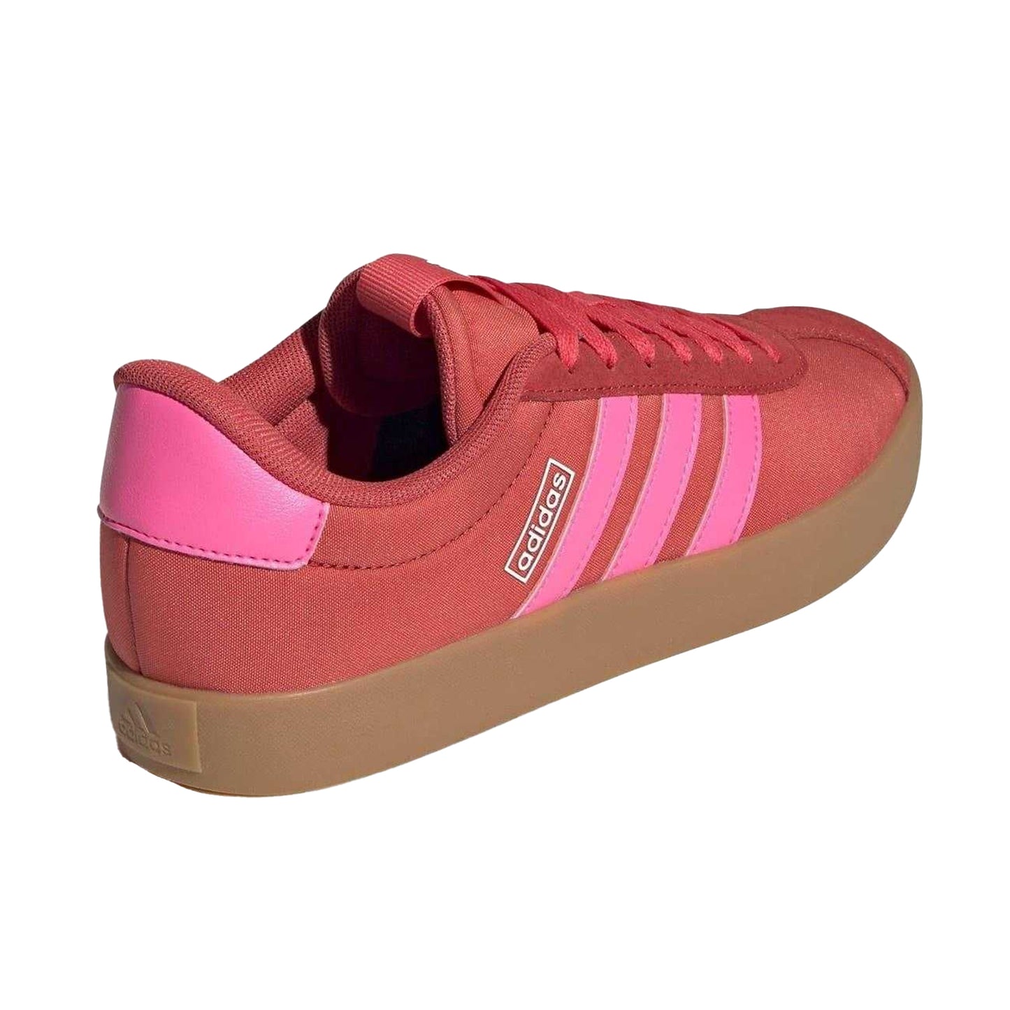 Red - Back - Adidas Womens-Ladies VL Court 3.0 Suede Flat Trainers