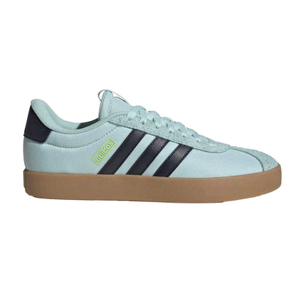 Aqua - Front - Adidas Womens-Ladies VL Court 3.0 Suede Flat Trainers