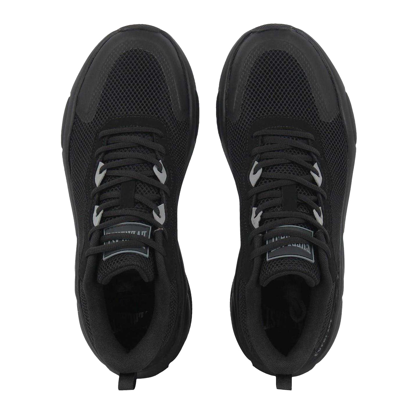 Black-Charcoal - Side - Everlast Mens Crossover Mesh Basketball Trainers