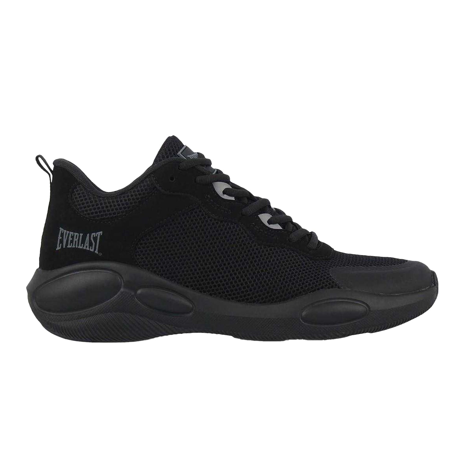 Black-Charcoal - Front - Everlast Mens Crossover Mesh Basketball Trainers