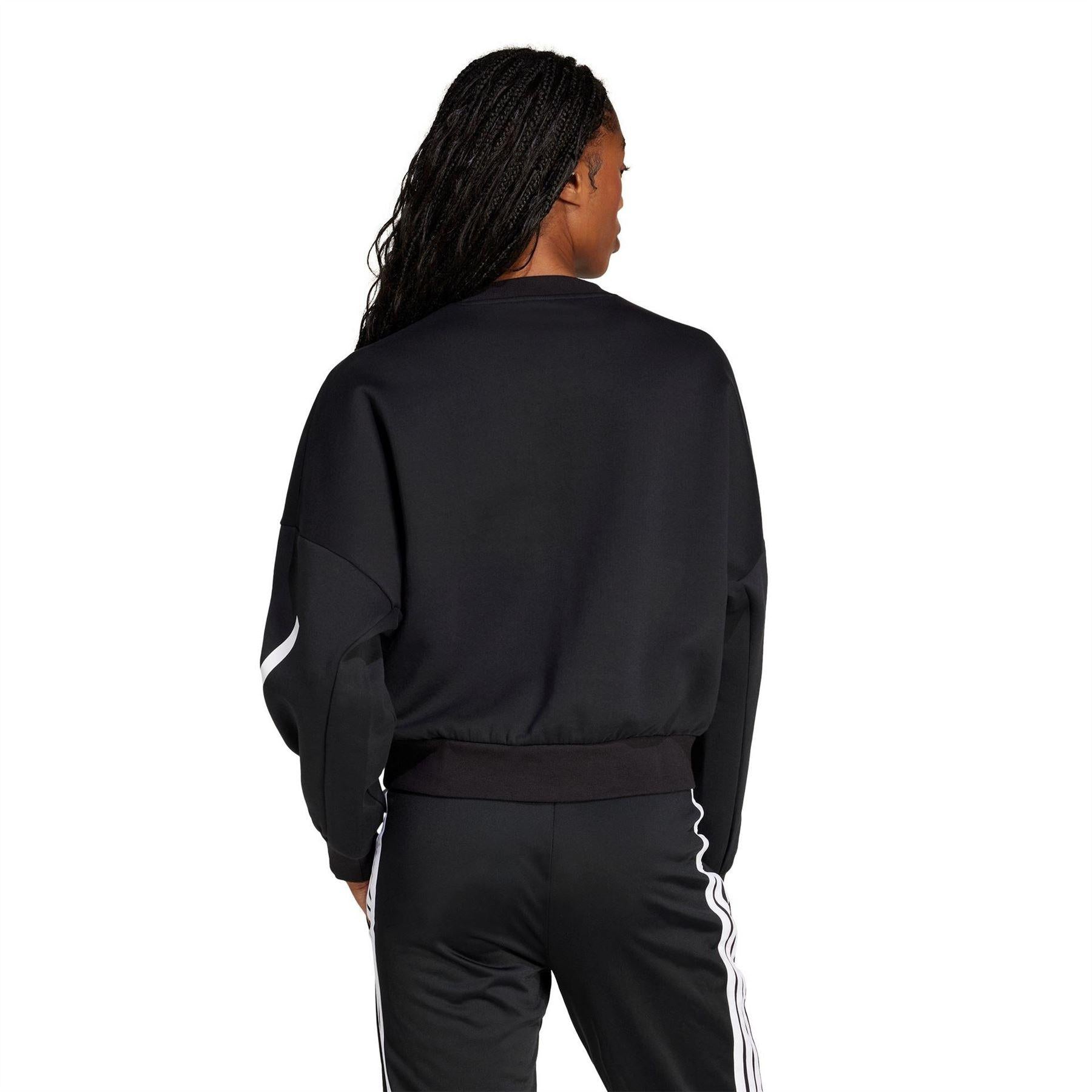 Black - Back - Adidas Womens-Ladies Z.N.E. Relaxed Fit Sweatshirt