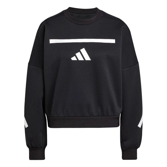 Black - Front - Adidas Womens-Ladies Z.N.E. Relaxed Fit Sweatshirt