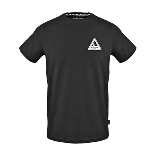 Black - Front - Aquascutum Mens Triangle Logo Crew Neck T-Shirt