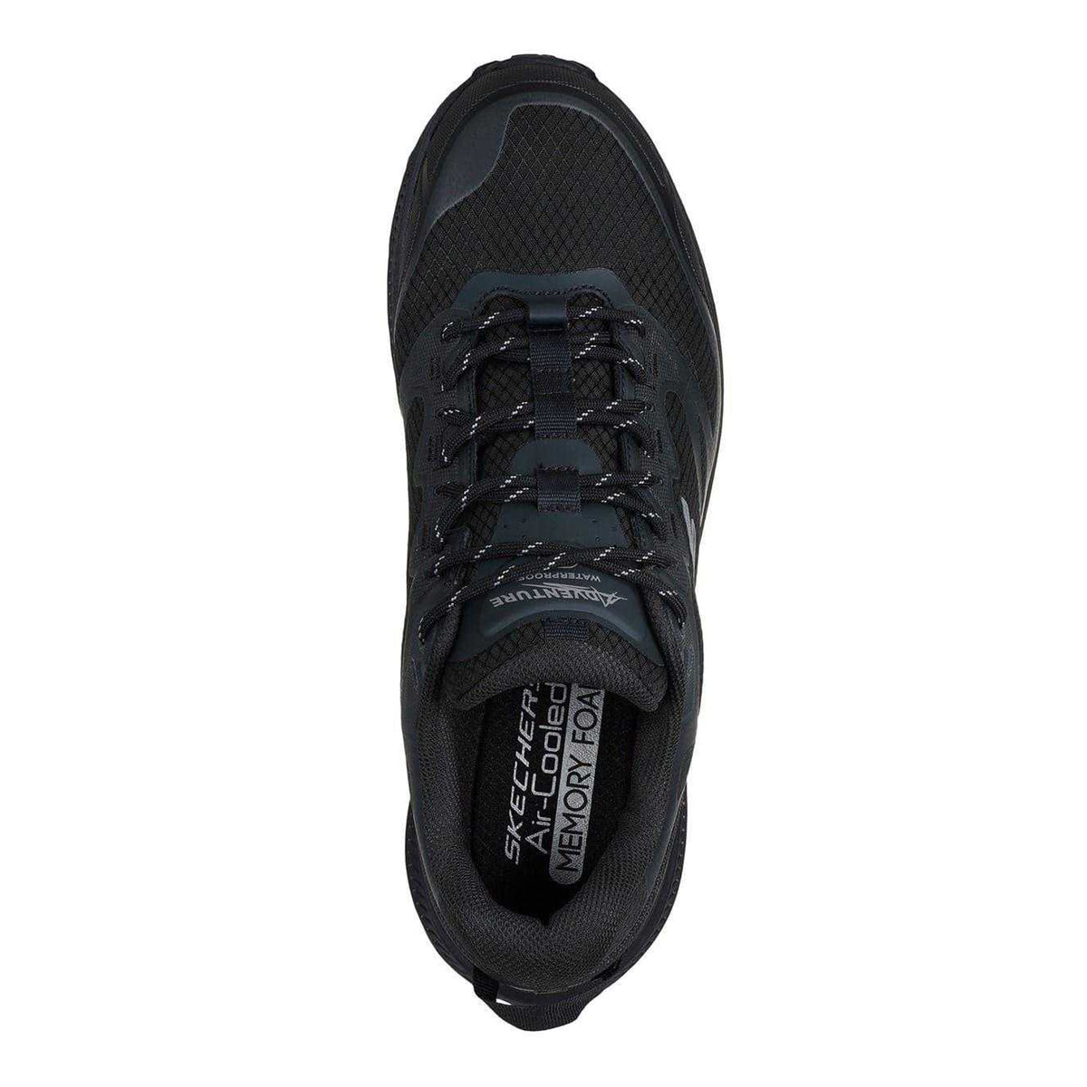 Black - Side - Skechers Mens Ridgestar Lace Up Flat Trainers
