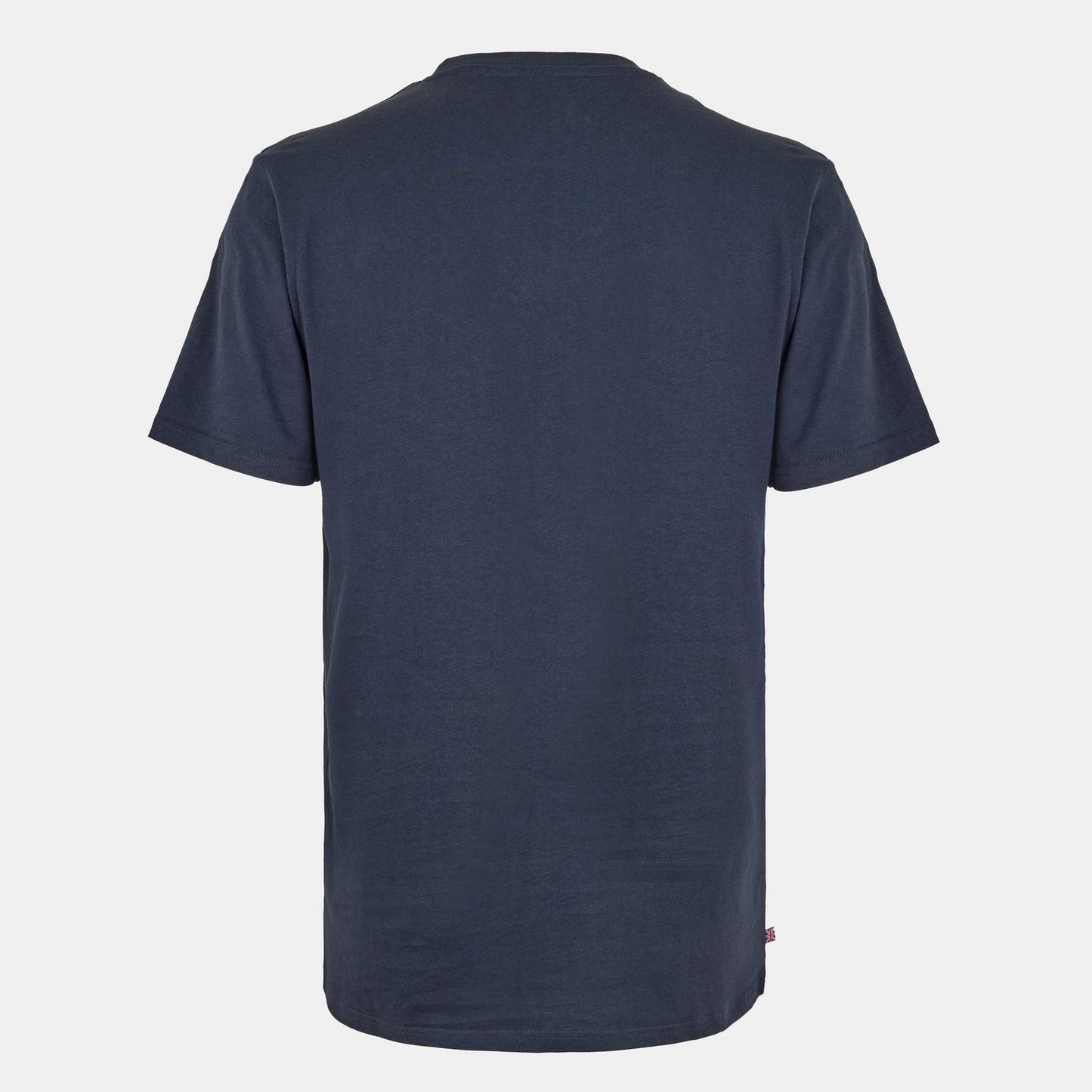 Navy-White - Side - Aquascutum Mens London Chest Logo Crew Neck T-Shirt