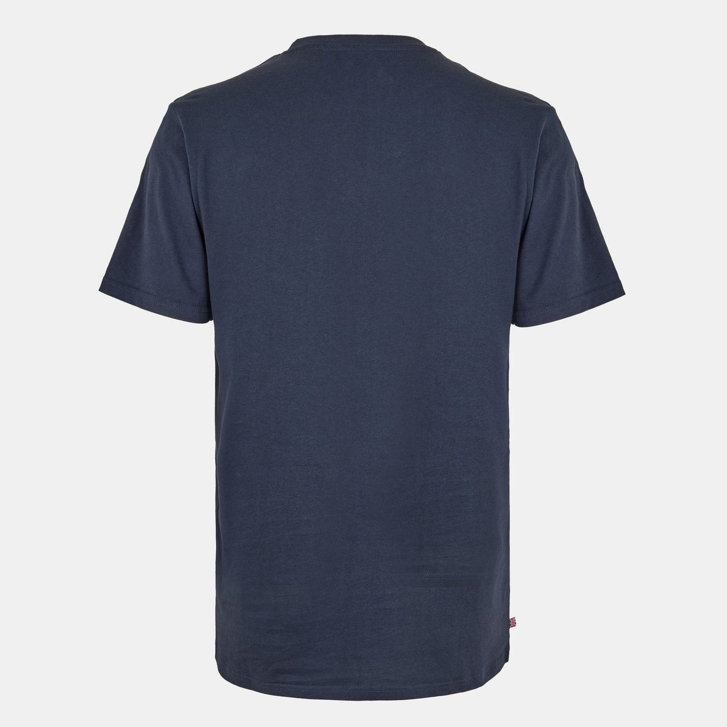 Navy-White - Side - Aquascutum Mens London Chest Logo Crew Neck T-Shirt