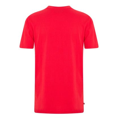 Red-White - Back - Aquascutum Mens London Chest Logo Crew Neck T-Shirt