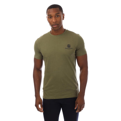 Green-Navy - Front - Aquascutum Mens London Chest Logo Crew Neck T-Shirt
