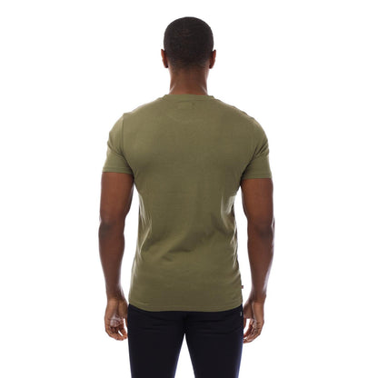 Green-Navy - Back - Aquascutum Mens London Chest Logo Crew Neck T-Shirt