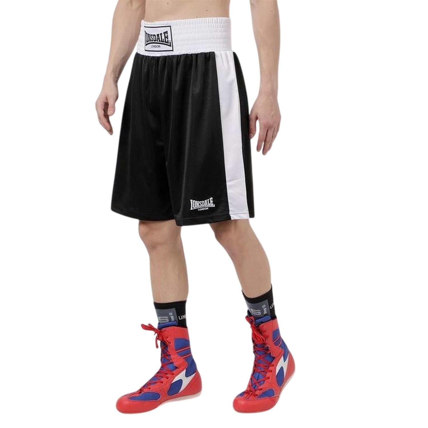 Black - Back - Lonsdale Mens Boxing Shorts