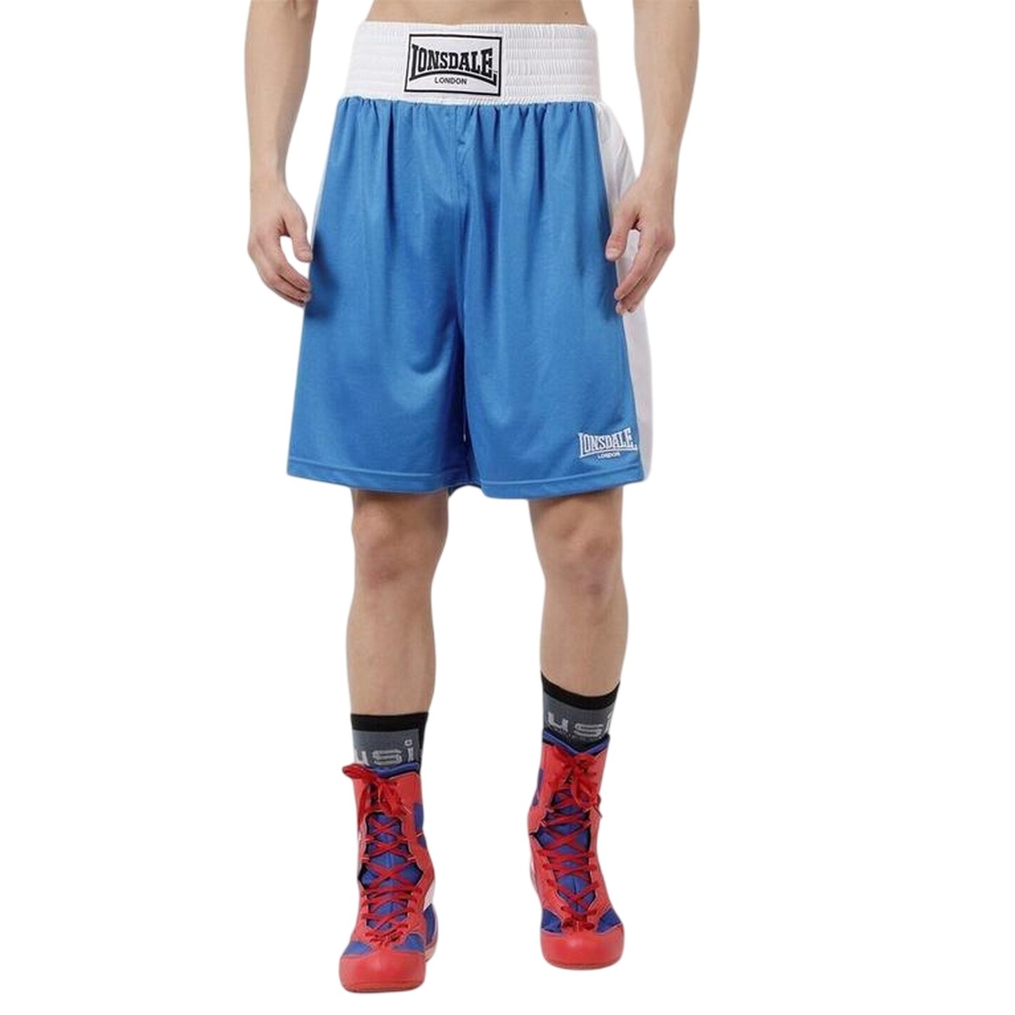 Blue-White - Front - Lonsdale Mens Boxing Shorts