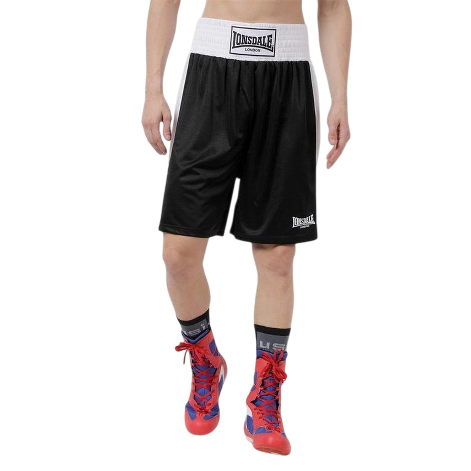 Black - Front - Lonsdale Mens Boxing Shorts