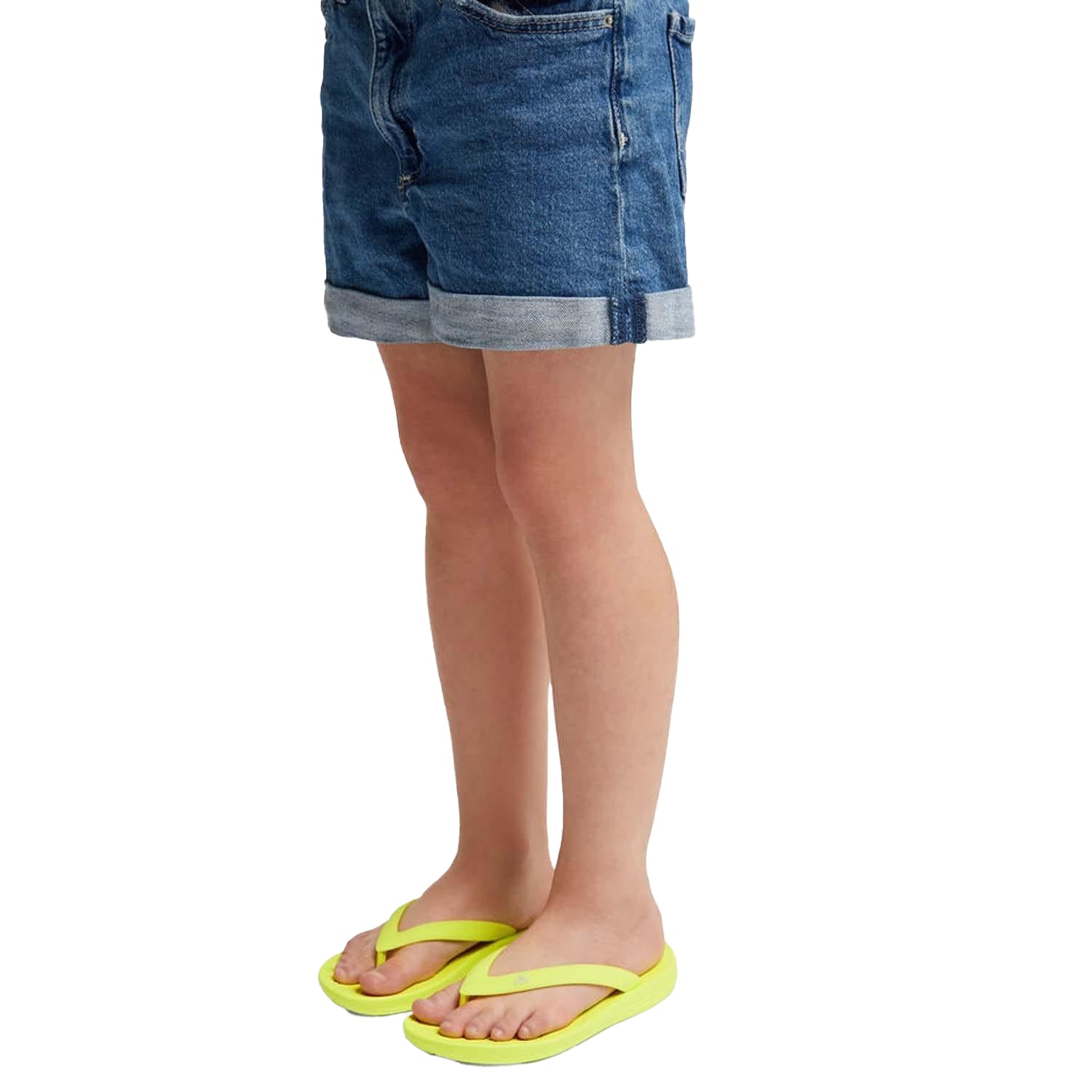 Yellow - Pack Shot - FitFlop Girls Ergonomic iQushion Flip Flops