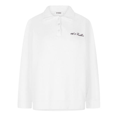 White - Front - 4th & Reckless Womens-Ladies Polo Sweatshirt