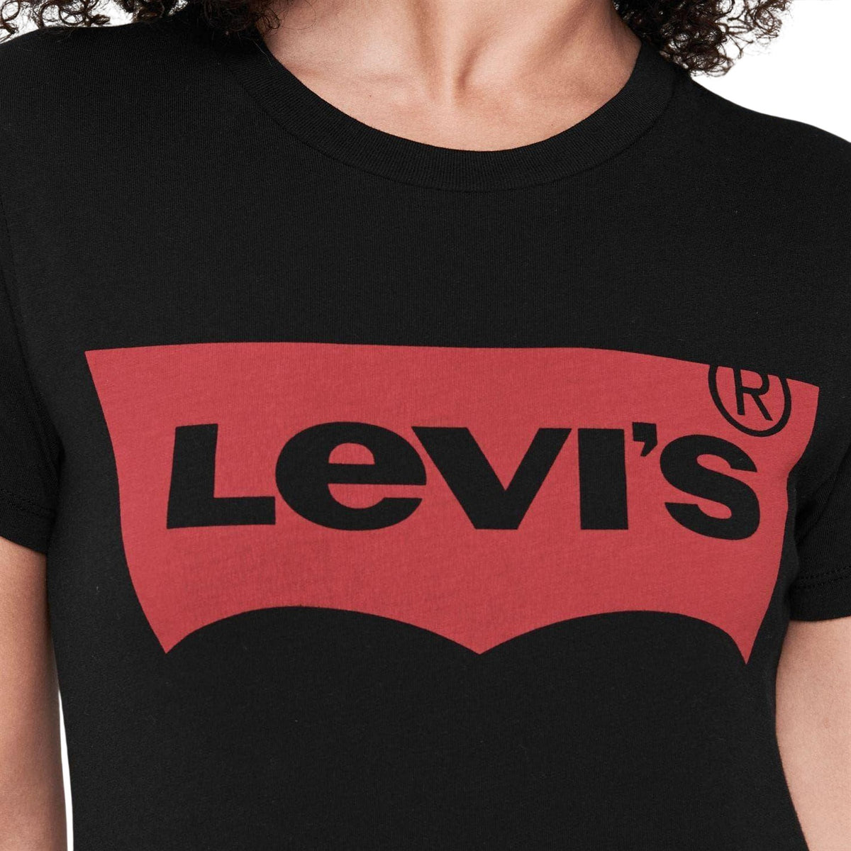 Black - Side - Levis Womens-Ladies Batwing Logo T-Shirt
