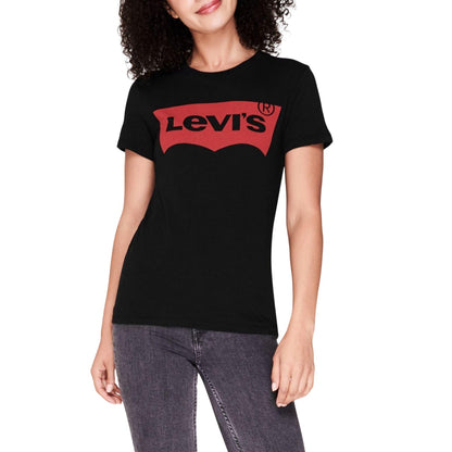 Black - Pack Shot - Levis Womens-Ladies Batwing Logo T-Shirt