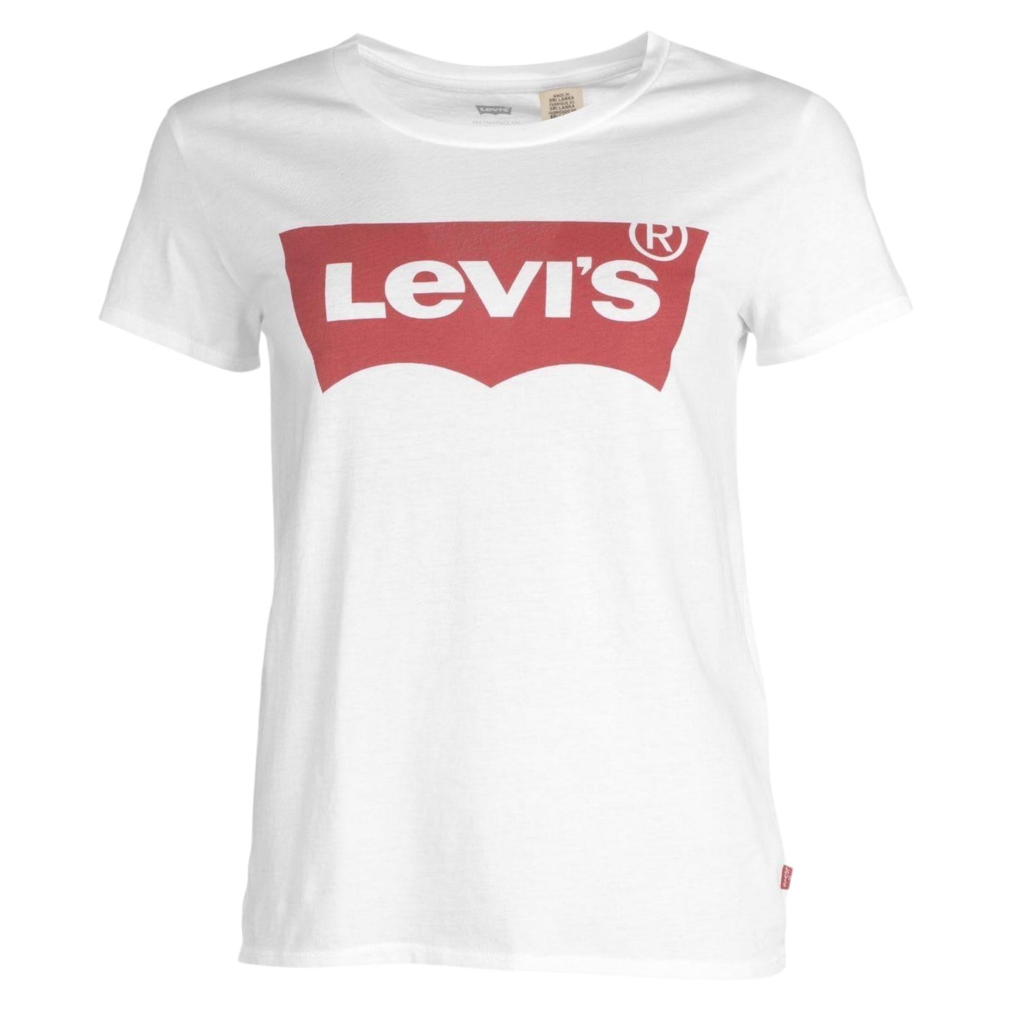 White - Front - Levis Womens-Ladies Batwing Logo T-Shirt