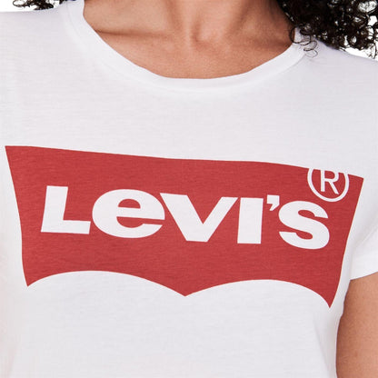 White - Side - Levis Womens-Ladies Batwing Logo T-Shirt