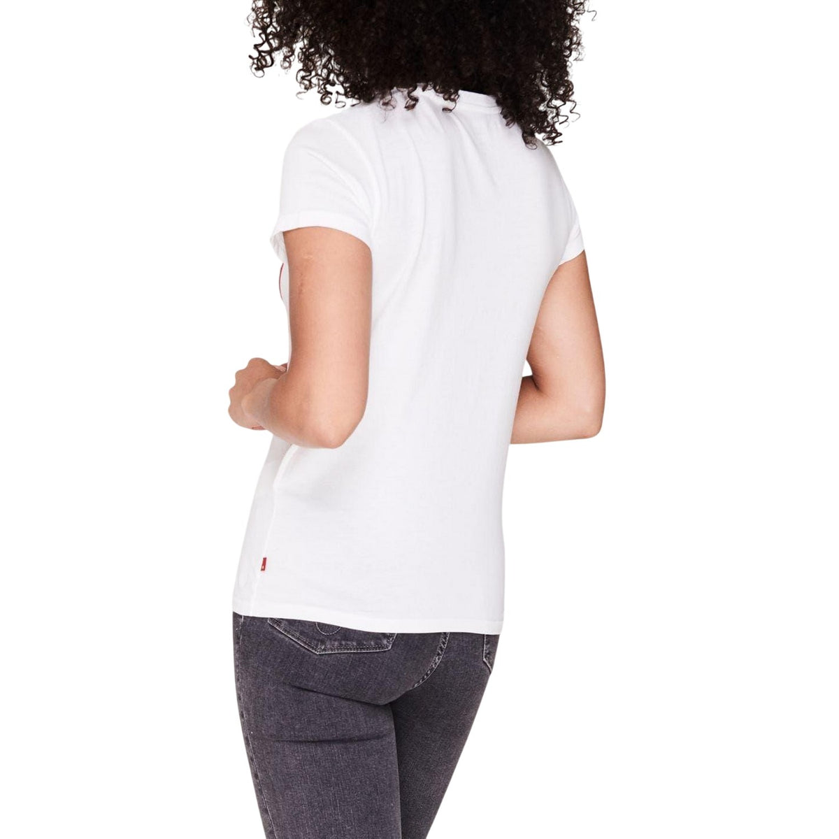 White - Lifestyle - Levis Womens-Ladies Batwing Logo T-Shirt