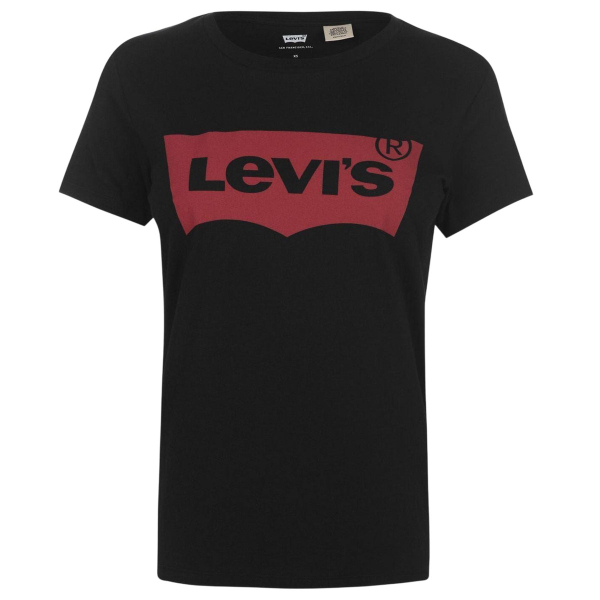 Black - Front - Levis Womens-Ladies Batwing Logo T-Shirt