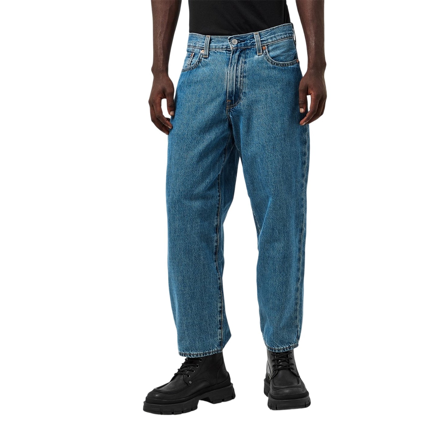 Blue - Side - Levis Mens Wide Leg Baggy Jeans