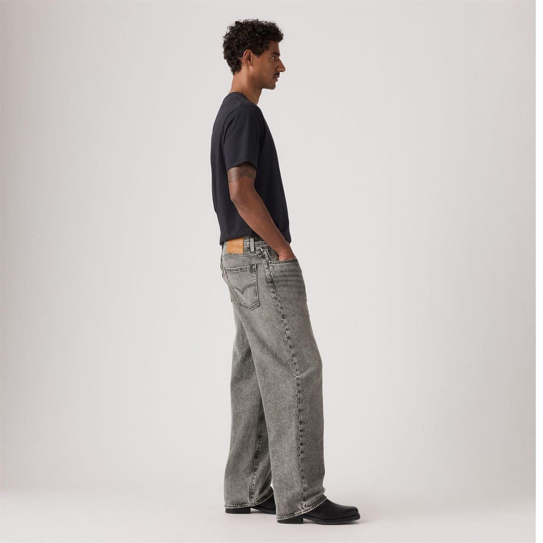 Grey Nights - Pack Shot - Levis Mens Wide Leg Baggy Jeans