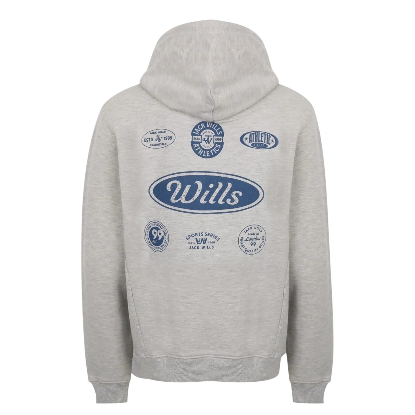Ice Marl - Back - Jack Wills Mens Relaxed Fit Hoodie