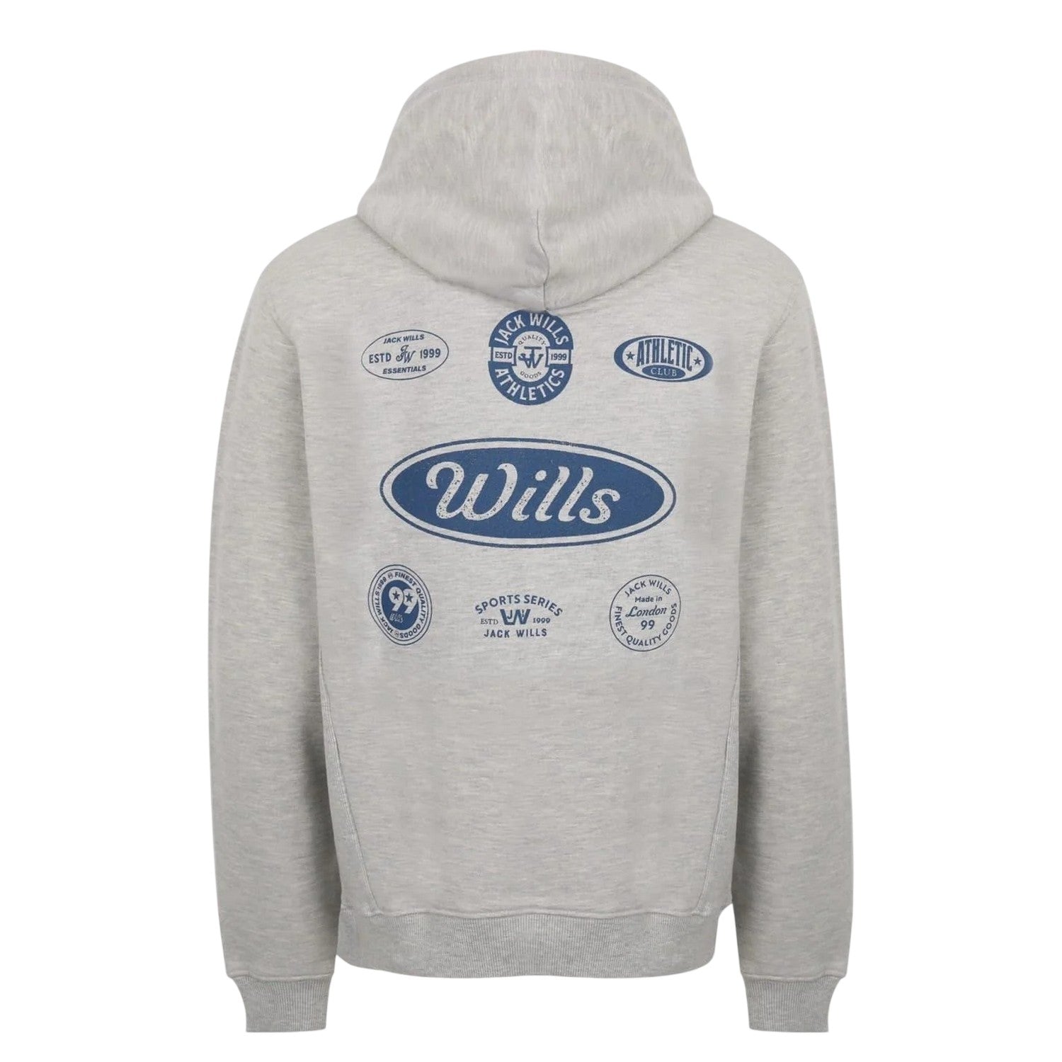 Ice Marl - Back - Jack Wills Mens Relaxed Fit Hoodie