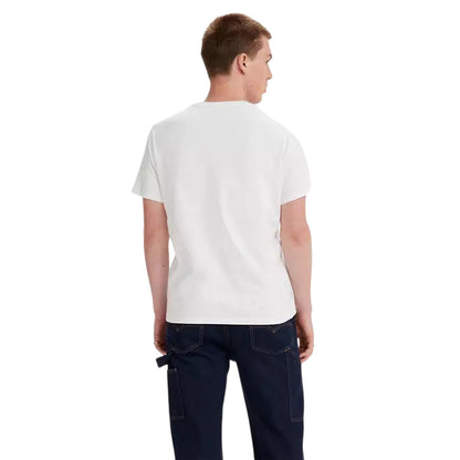 White - Back - Levis Mens London Batwing Logo Crew Neck T-Shirt