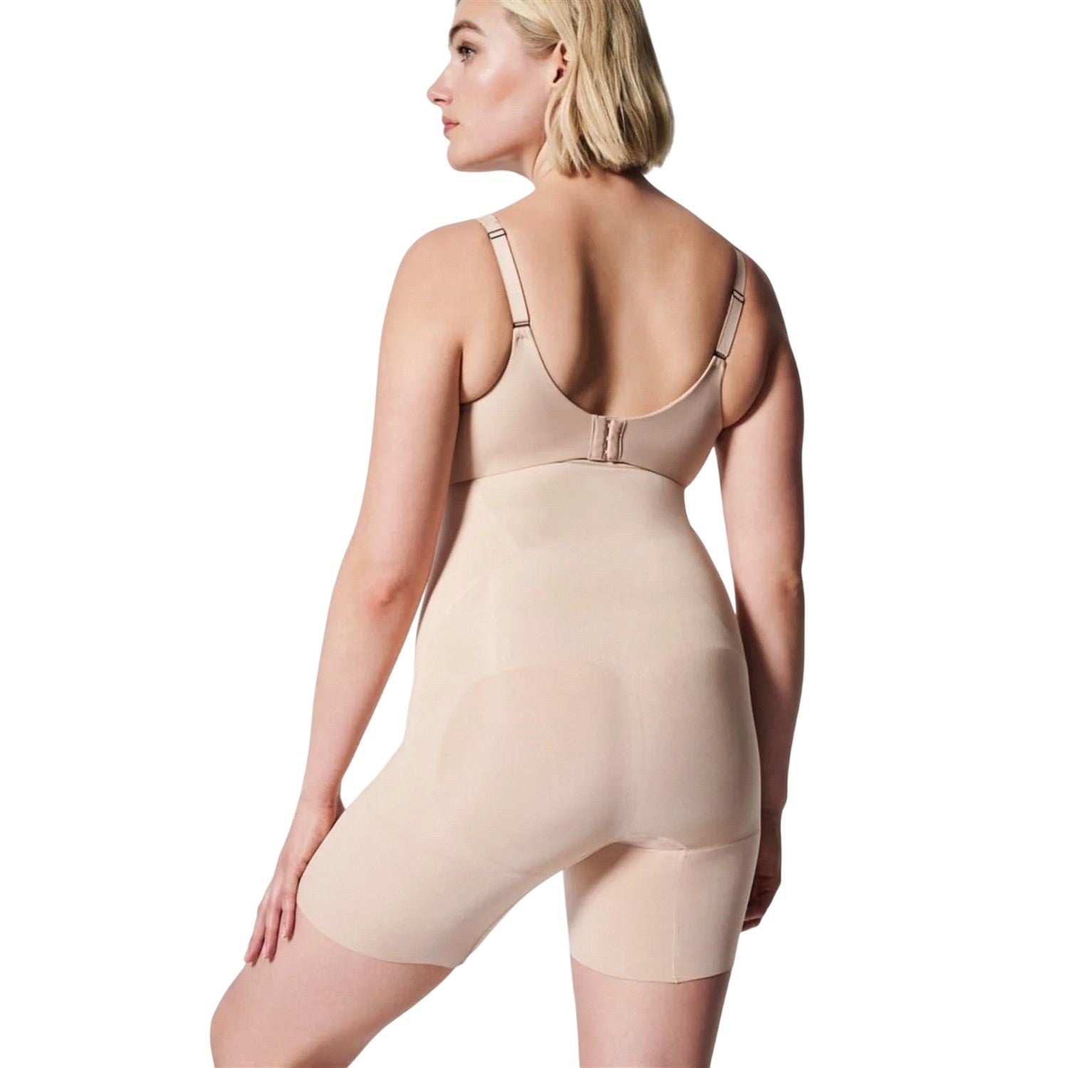 Nude - Back - Spanx Womens-Ladies Seamless High Waist Shapewear Shorts