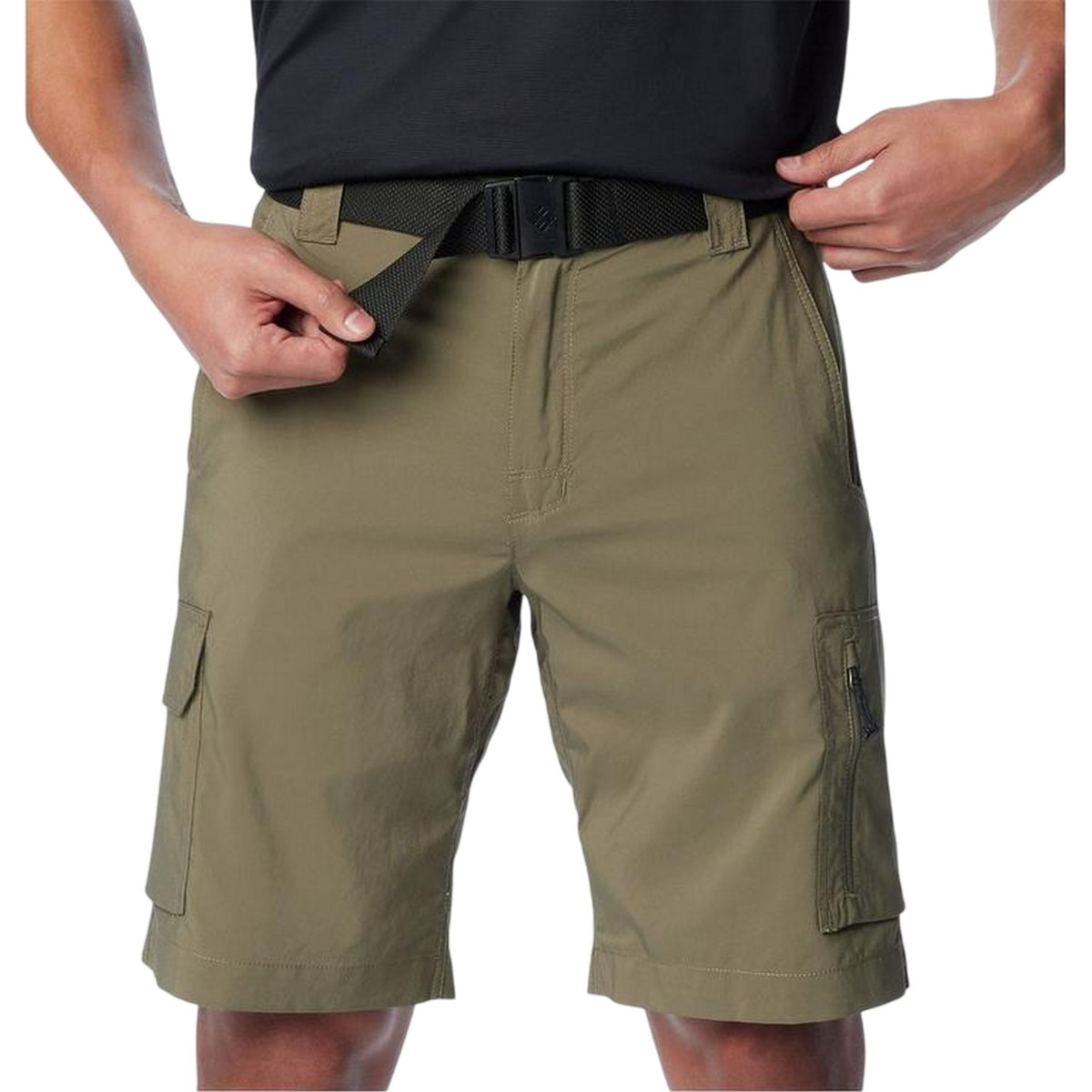Stone Green - Front - Columbia Mens Ridge Buckle Walking Shorts