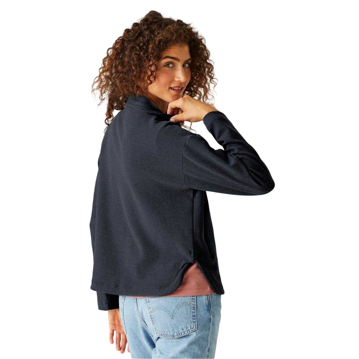 Navy - Back - Regatta Womens-Ladies Ashlynn Full Zip Relaxed Fit Sweatshirt