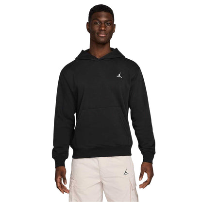 Black-White - Front - Nike Mens Air Jordan Essential Fleece Pullover Hoodie