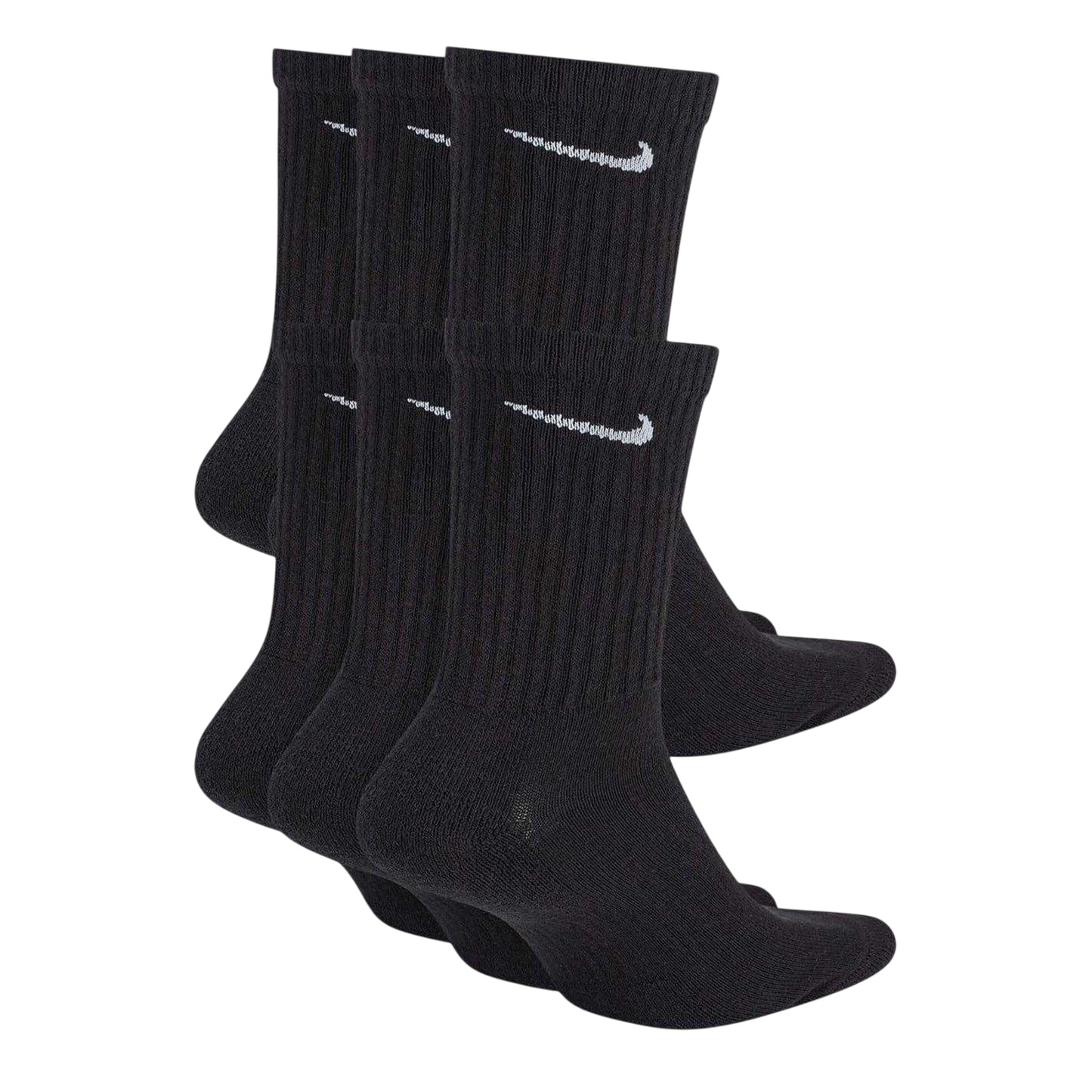 Black-White - Back - Nike Unisex Adult Crew Socks (Pack of 6)